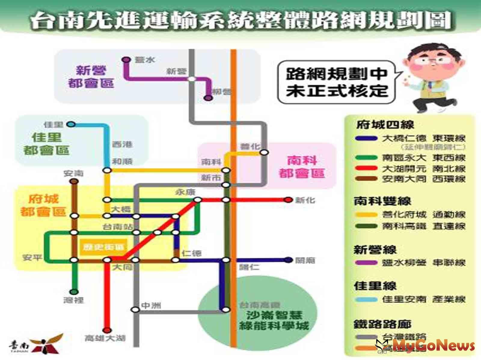 台南先進運輸系統整體路網後續仍將依城市發展調整修正(圖/台南市政府) MyGoNews房地產新聞 區域情報