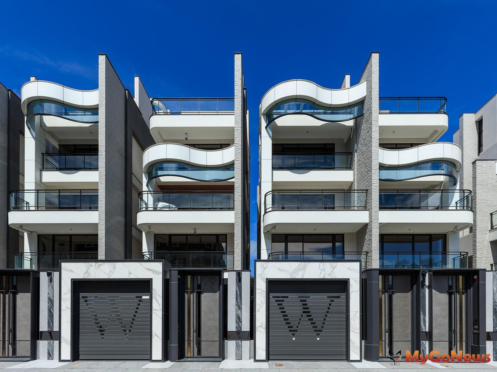 「薇閣雲品」外觀造型汲取白派理念，讓S優雅弧線造型豐富建築表情。(圖/業者提供) MyGoNews房地產新聞 市場快訊