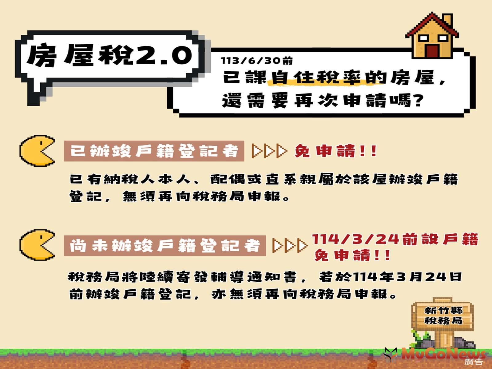 房屋稅新制增訂應「辦竣戶籍登記」規定，才能適用1.2％或單一自住1％優惠稅率(圖/新竹縣稅務局) MyGoNews房地產新聞 房地稅務