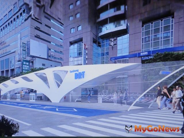 台中市政府交通局提出規劃的BRT車站造型設計，民眾對車站的新穎造型多表肯定。(圖片提供：台中市政府) MyGoNews房地產新聞 市場快訊