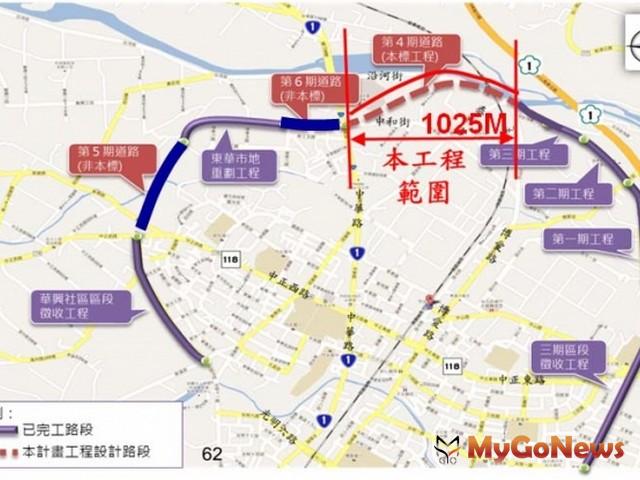 竹北市30米外環道(第4、5、6期)工程(第2標)工程目前施工中，預定於2016年4月竣工(圖：營建署) MyGoNews房地產新聞 區域情報