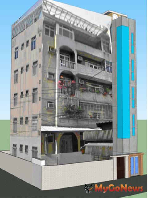 新北市第1棟舊式公寓增建電梯申請案，2013年11月26日取得建照，施工需要2個月時間(圖：新北市政府) MyGoNews房地產新聞 區域情報